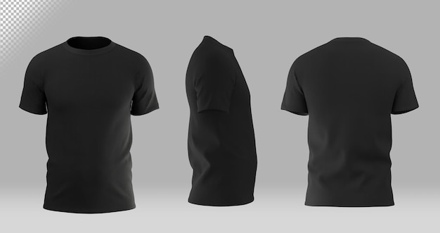 PSD realistisches schwarzes t-shirt-mockup-design
