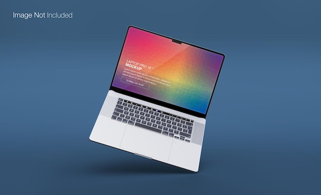 Realistisches schwimmendes Laptop-Pro-Mockup-Design isoliert rendern