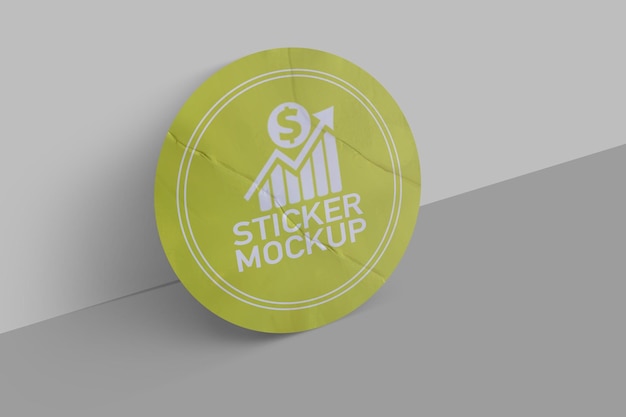 Realistisches Sticker-Mockup-Design PSD-Vorlage Werbeetikett-Tag-Mock up