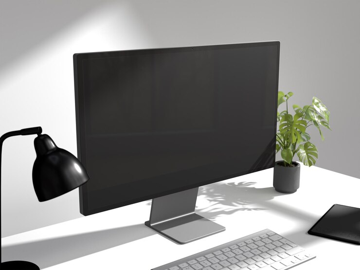 PSD realistisches studio-pro-mockup auf einem tisch