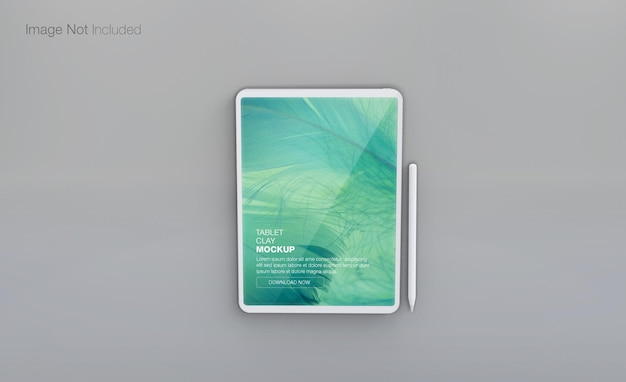 Realistisches tontablett-mockup-design isoliert rendern