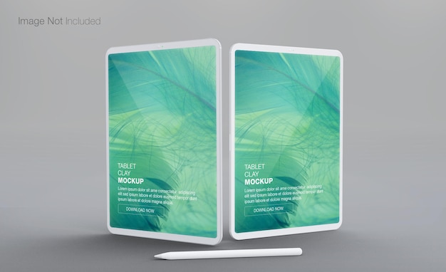 Realistisches Tontabletten-Mockup-Design isoliert rendern