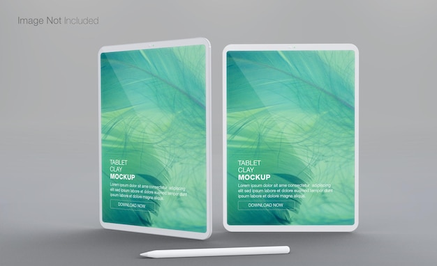 Realistisches Tontabletten-Mockup-Design isoliert rendern