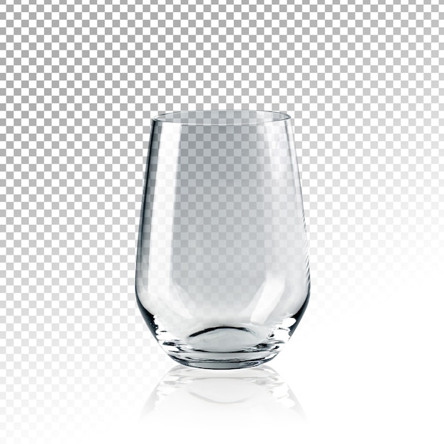 Realistisches transparentes leeres Glas Wasser isoliert