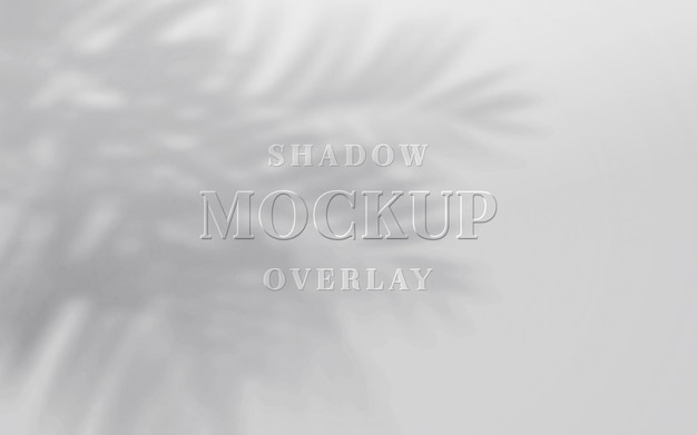 Realistisches und minimalistisches schatten-overlay-effekt-logo auf abstraktem hintergrund-mockup an der wand