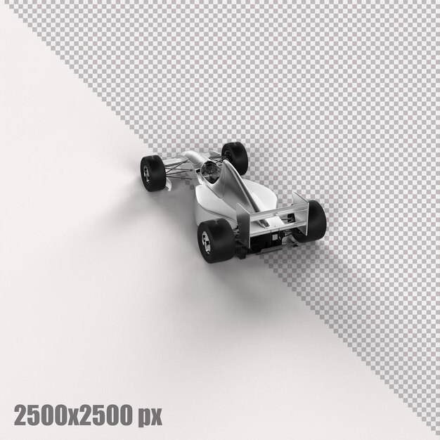 Realistisches weißes formel-1-auto in 3d-rendering