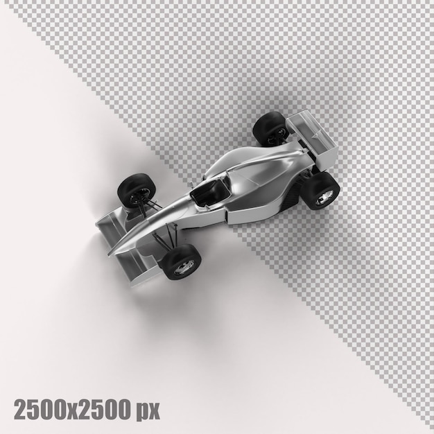 Realistisches weißes Formel-1-Auto in 3D-Rendering