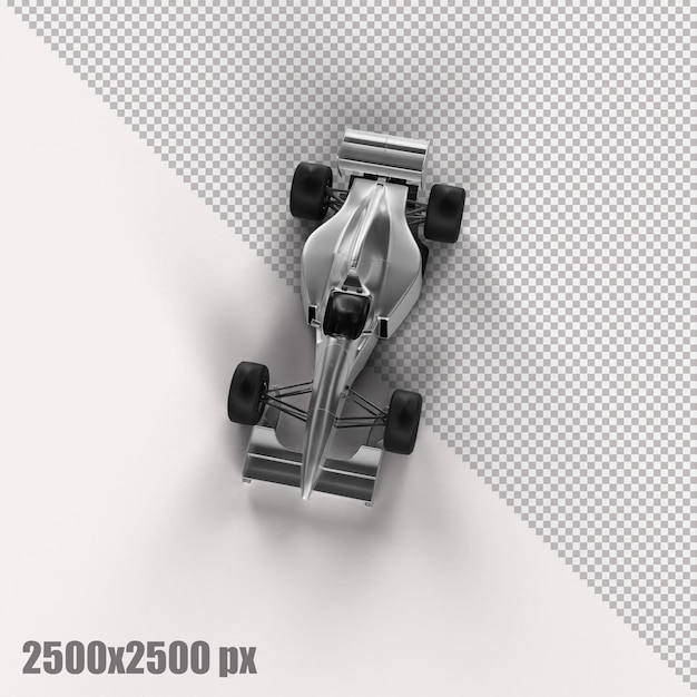 Realistisches weißes Formel-1-Auto in 3D-Rendering