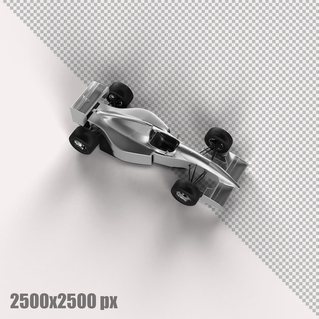 Realistisches weißes Formel-1-Auto in 3D-Rendering