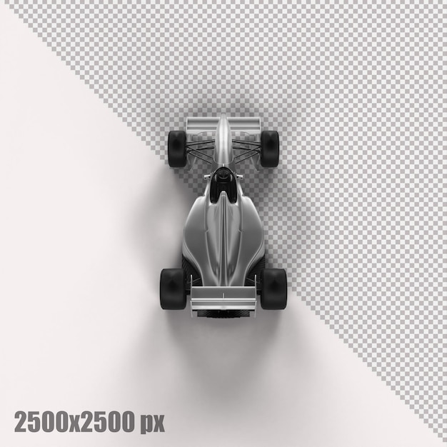 Realistisches weißes Formel-1-Auto in 3D-Rendering
