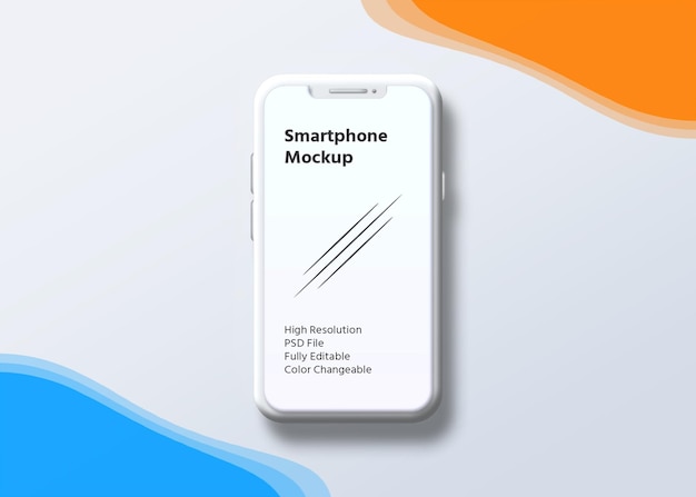 Realistisches weißes und sauberes Smartphone-Modell Premium Psd