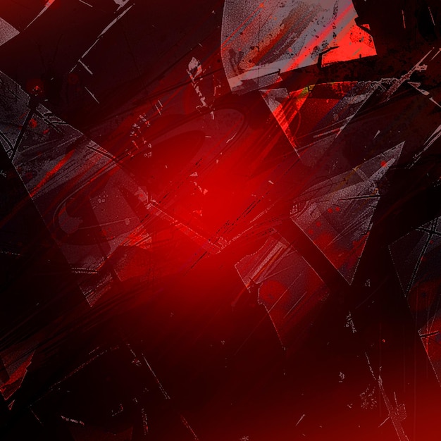 Réalité brisée Fragments de verre rouge et noir