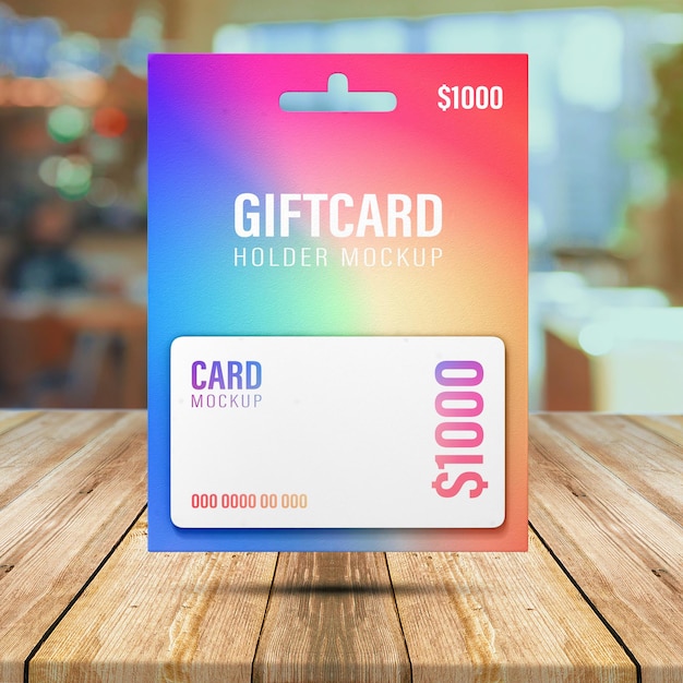 PSD realsitc google gift and voucher card mockup design