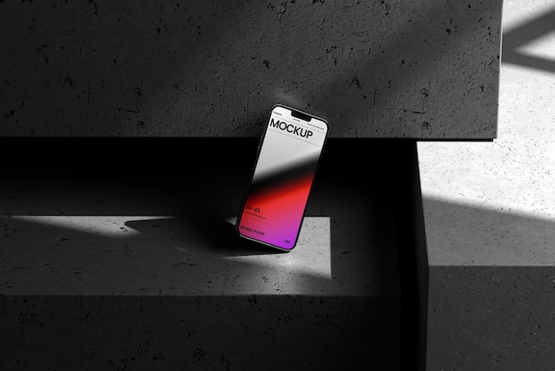 Realsitisches 3D-Render-Telefon-Mockup mit bearbeitbarem Objekt