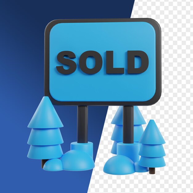 PSD realtor e ícone de propriedade 3d render clipart para negócios imobiliários