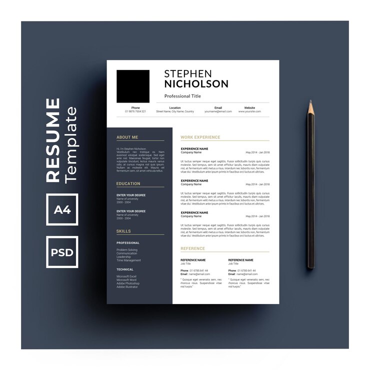 Reanudar plantilla con diseño minimalista