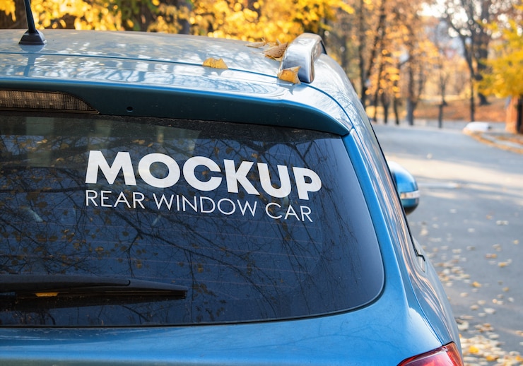 Rear Window Car Mockup 