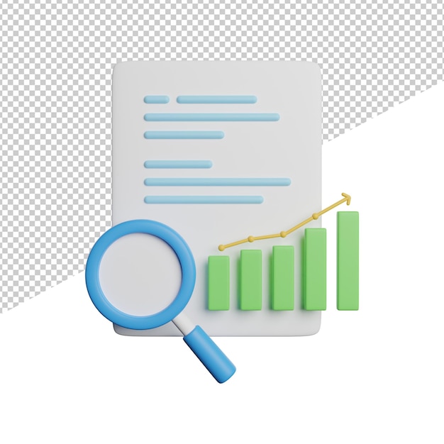 reasearch engine optimization front view 3d rendering icon illustration on transparent background