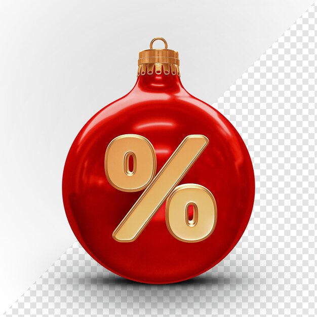 Rebajas bolas de decoración navideñas rojas render 3d