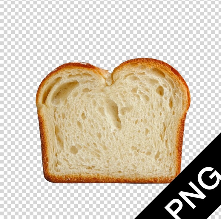 PSD una rebanada fresca de pan blanco que muestra su textura suave