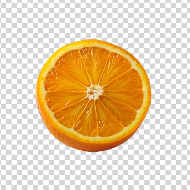 Rebanada de naranja aislada sobre un fondo transparente