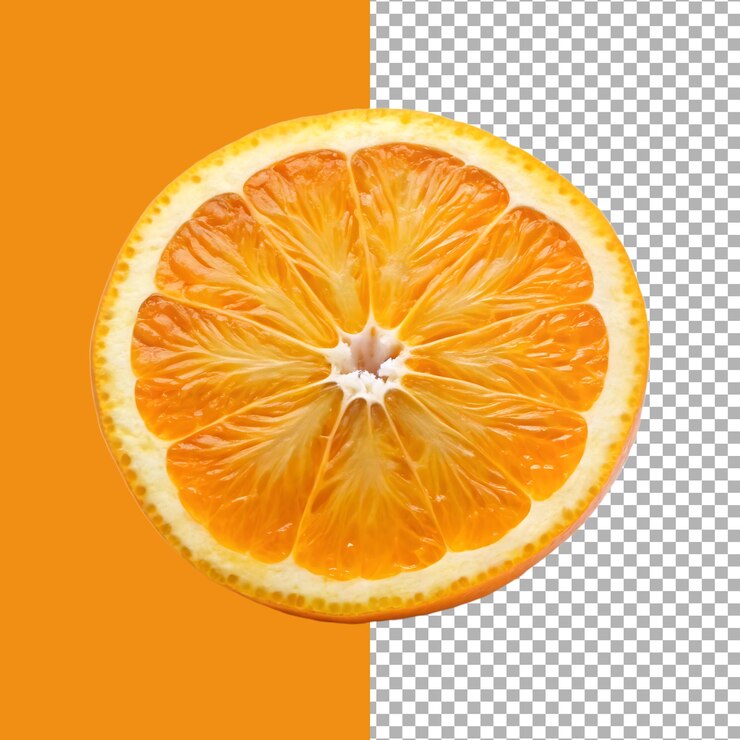 Una rebanada de naranja jugosa