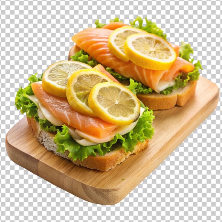 PSD una rebanada de pan con aguacate y salmón.