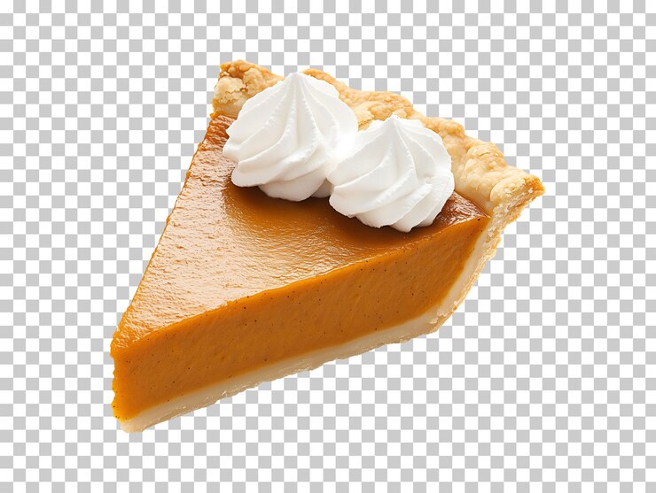 PSD rebanada de pastel de calabaza con una sola crema batida aislada sobre un fondo transparente png psd