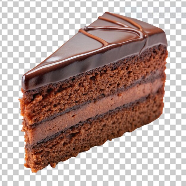 PSD rebanada de pastel de chocolate sobre un fondo transparente