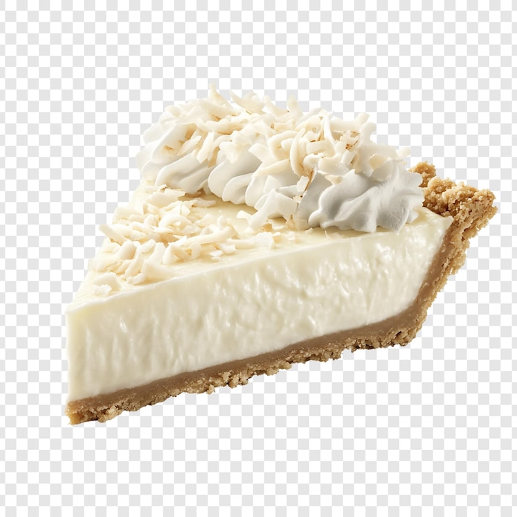 PSD una rebanada de pastel de crema de coco