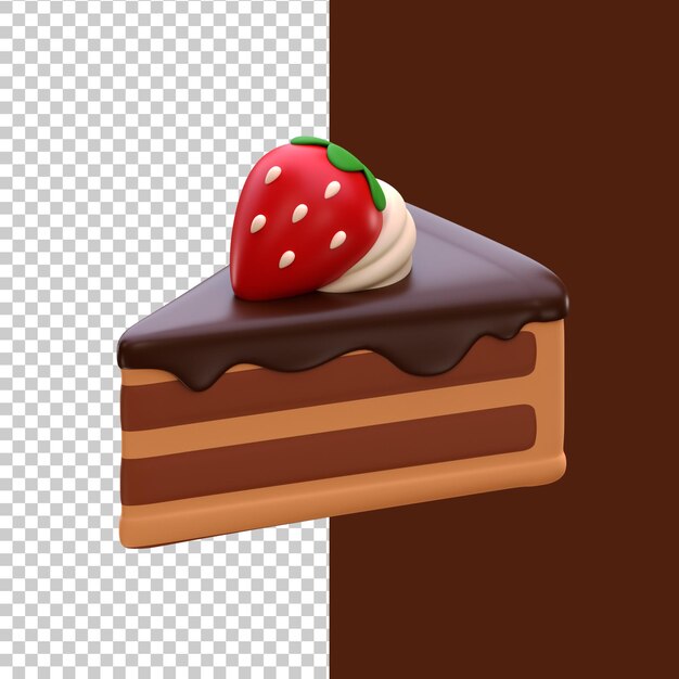 PSD rebanada de pastel de icono 3d