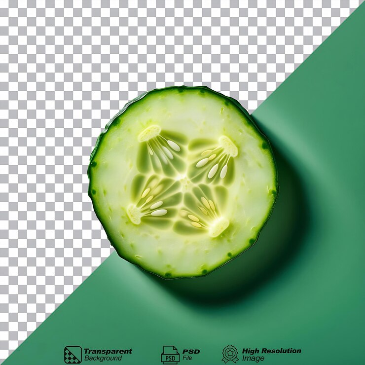 PSD una rebanada de pepino aislado