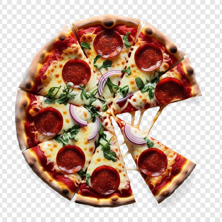 PSD una rebanada de pizza con coberturas