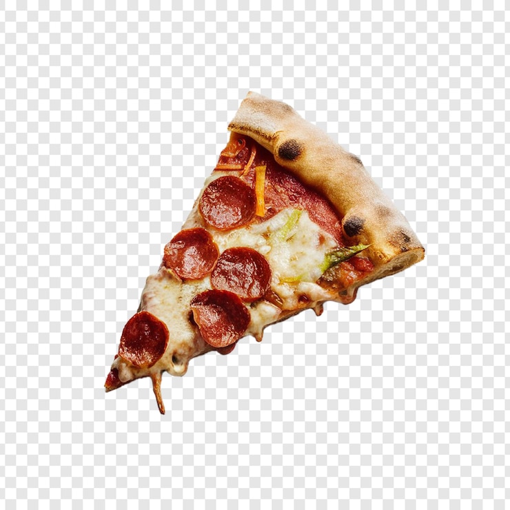 PSD rebanada de pizza en un fondo transparente