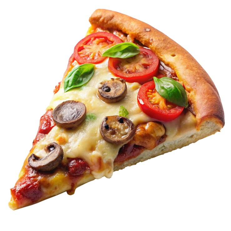 PSD una rebanada de pizza con un montón de verduras en ella
