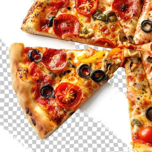 PSD una rebanada de pizza con la palabra pizza en ella