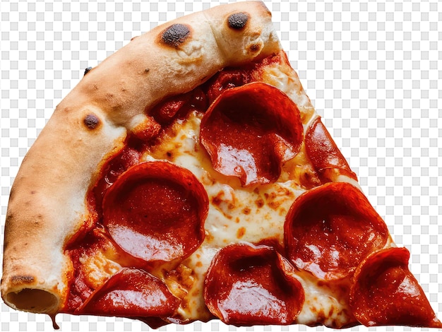 Una rebanada de pizza de pepperoni con una cara en ella