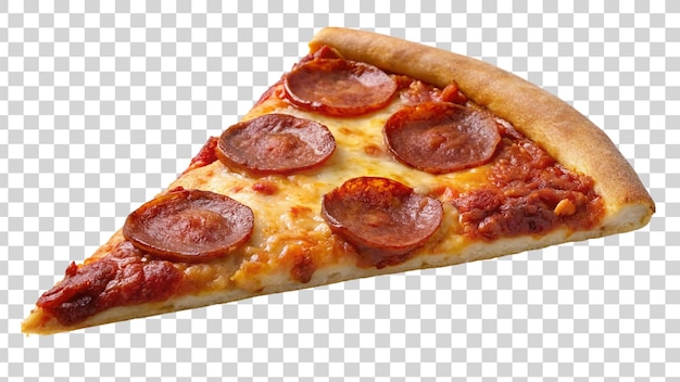 PSD una rebanada de pizza de pepperoni en un fondo transparente aislado