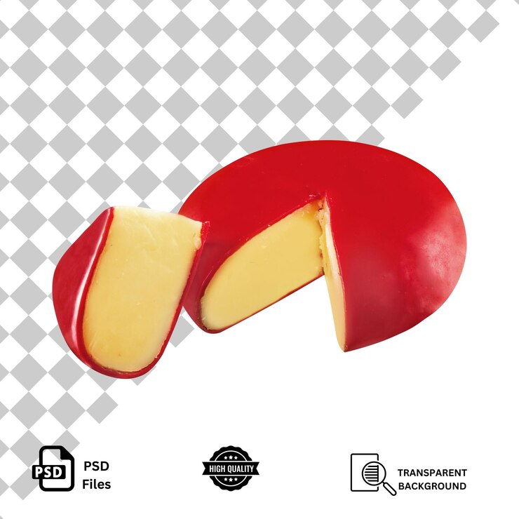 PSD rebanada de queso sobre un fondo transparente