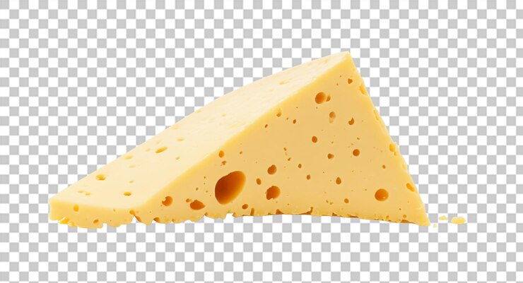 PSD rebanada de queso sobre fondo transparente