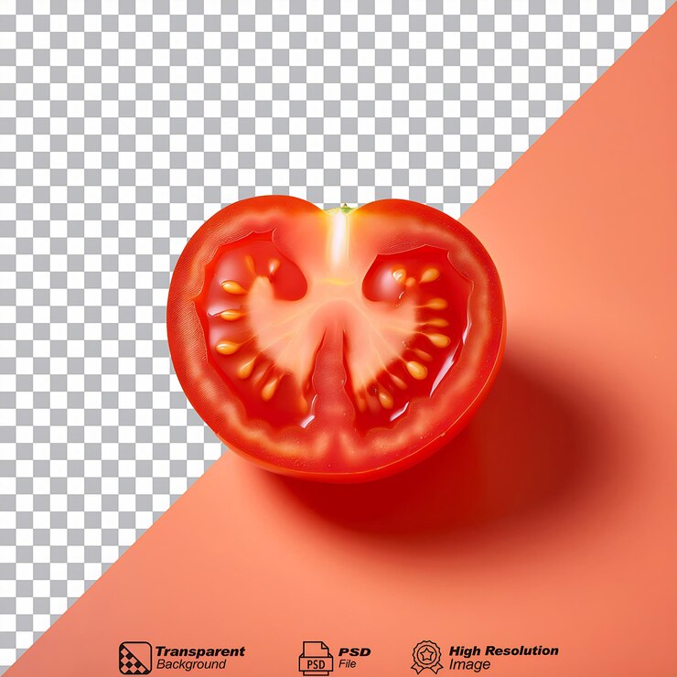 PSD una rebanada de tomate aislado