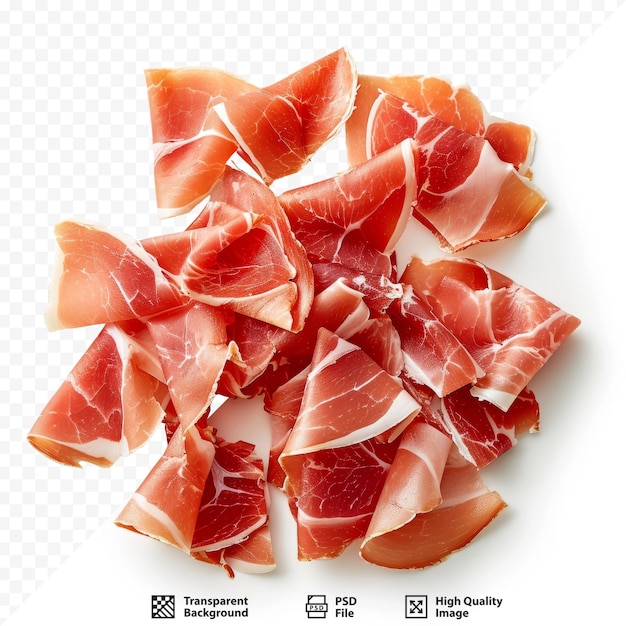 Rebanadas delgadas de jamón de parma