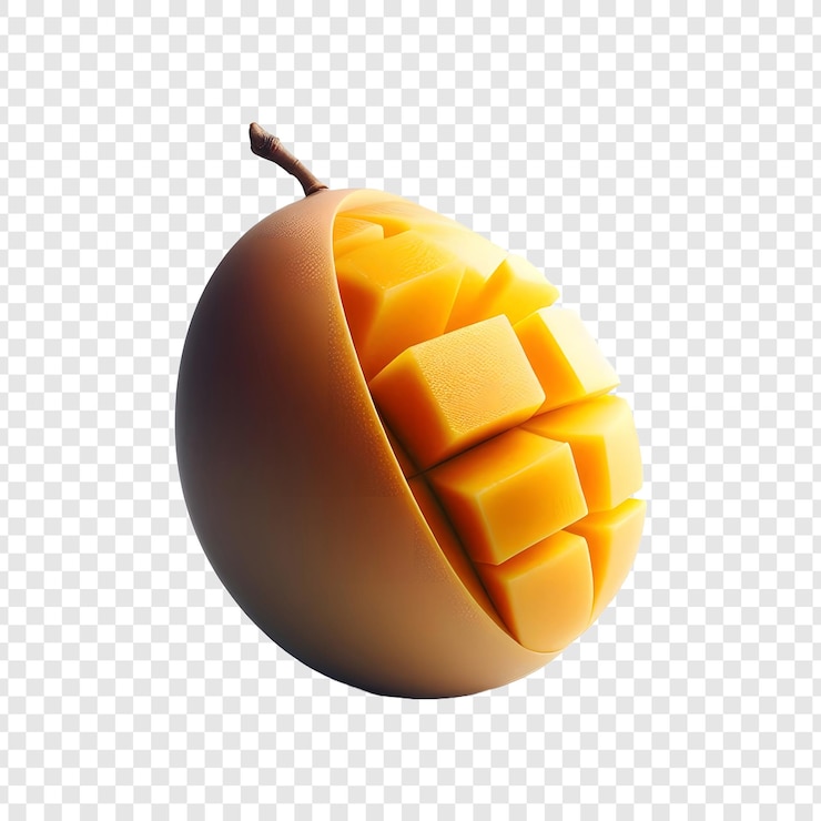 PSD rebanadas de mango fresco aisladas sobre un fondo transparente