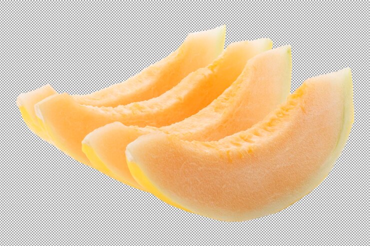 PSD rebanadas de melón dorado aisladas sobre un fondo transparente