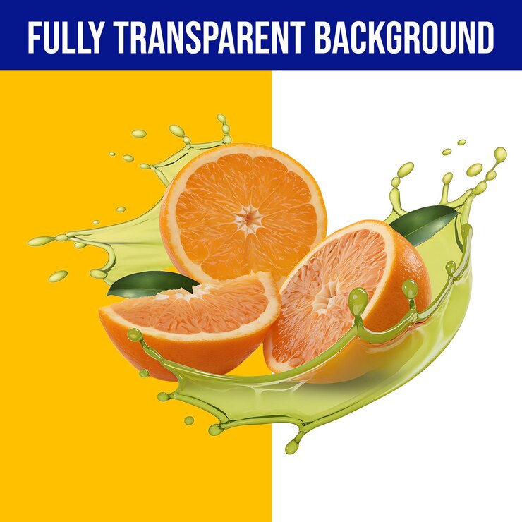 PSD rebanadas de naranja con un poco de jugo