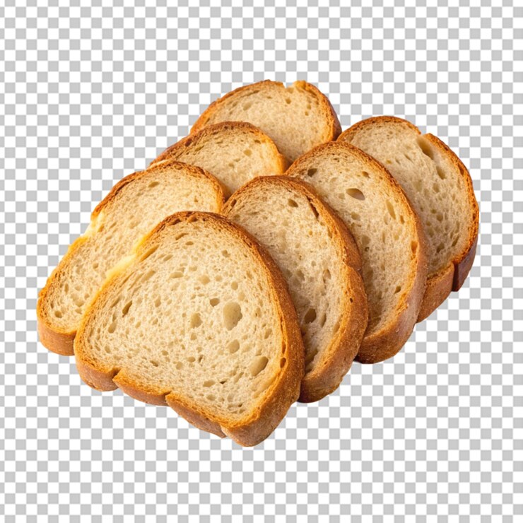 PSD rebanadas de pan de fondo transparente