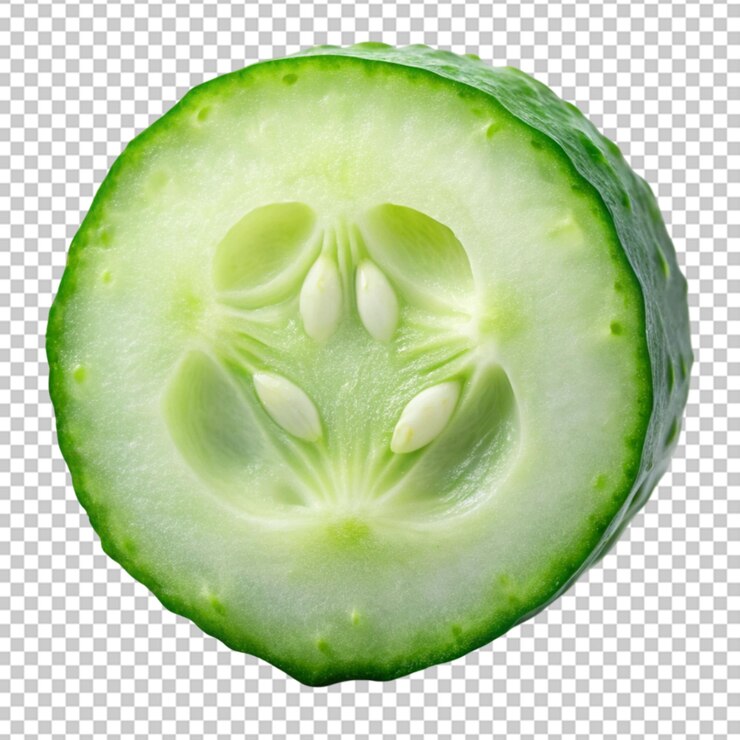 PSD rebanadas de pepino fresco aisladas sobre un fondo transparente