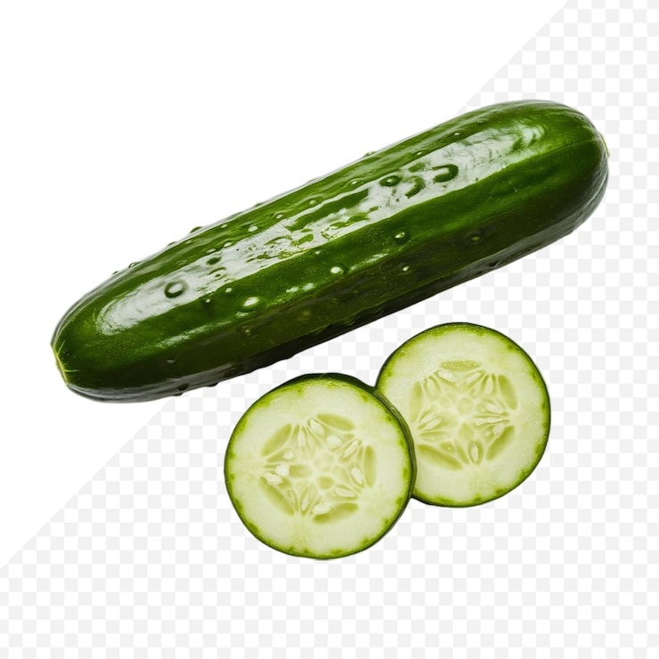 PSD rebanadas de pepino fresco con fondo transparente
