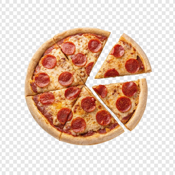 PSD las rebanadas de pizza al estilo regina aisladas sobre un fondo transparente
