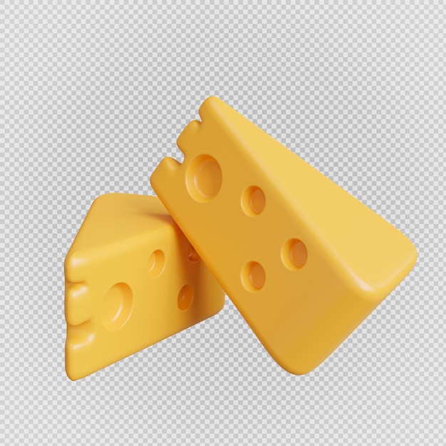 Rebanadas de queso mínimo 3d